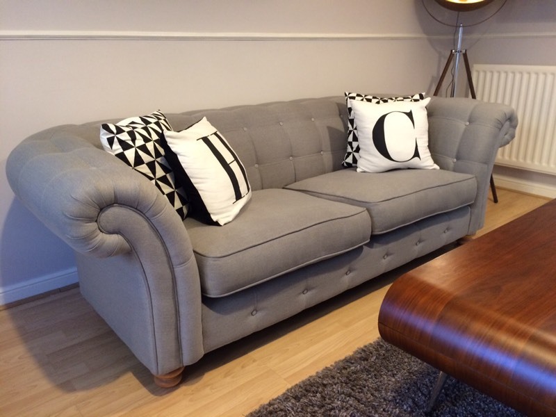 Dfs chesterfield style 3 seater sofa in grey (PROVISONALY SOLD) in