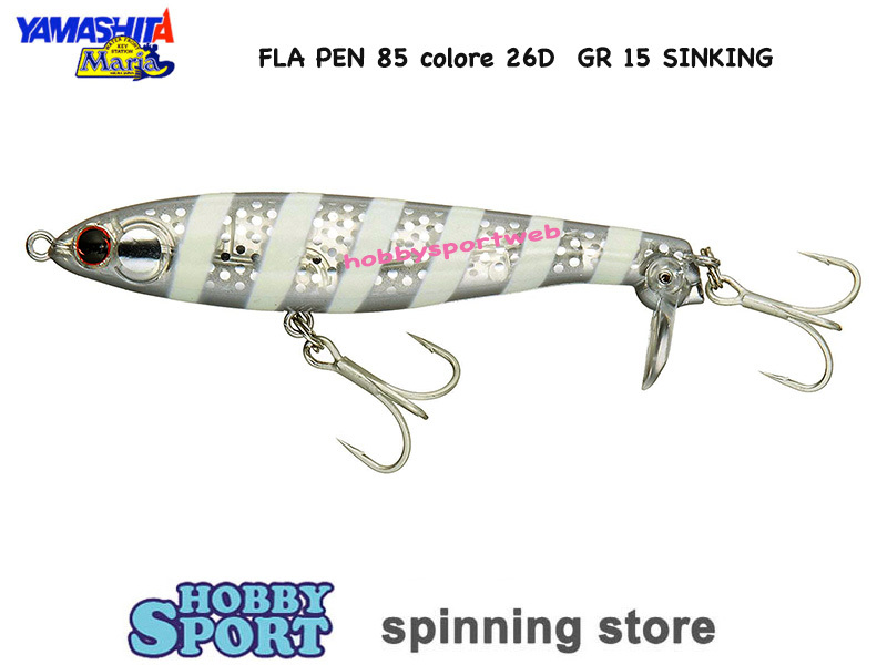 FLA PEN S 85 YAMASHITA MARIA 15 GR COL 26D SILVER GLOW SPINNING MARE SPIGOLA