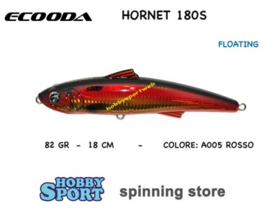 STICK BAIT 82 GR ECOODA HORNET 180 S COL. A005 RED GOLD  PER TONNO