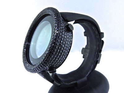 Pre-owned Techno Mens  Art Joe Rodeo Bling Master Simulated Black Diamond Designer Watch