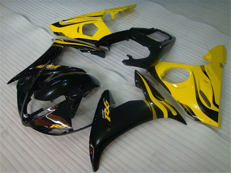 FU Injection Yellow Fairing Kit Fit for Yamaha 2003-2005&06-09 R6S YZF ...