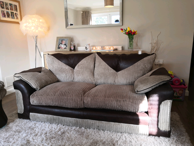 Dfs Mink/Brown 3 Seater Jumbo Cord Sofa, Delivery Available in