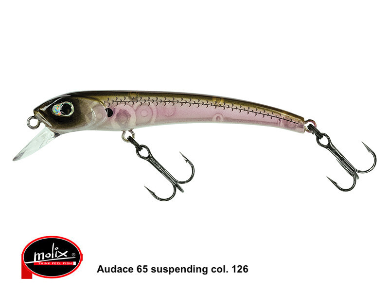 MOLIX AUDACE 65SP COL.  126 MX GHOST MINNOW 3,5 GR SUSPENDING  PICCOLA TRAINA