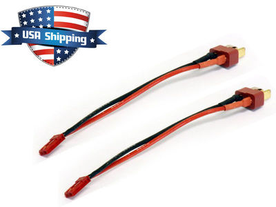2pcs Deans T-Plug Male To JST Male Connector Conversion Wire Adapter