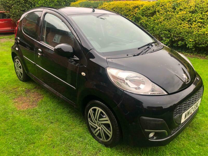 2012 Black Peugeot 107 1.0 12v Active 5 Dr Hatch CHEAP To Run And