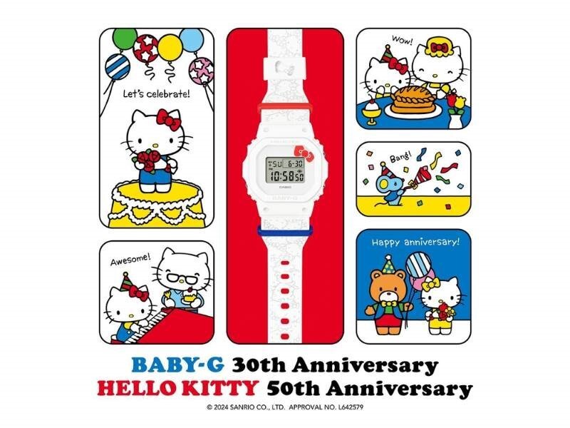 Pre-owned Casio Hello Kitty Sanrio  Baby-g 50th Anniversary Watch Japan Limited Gift