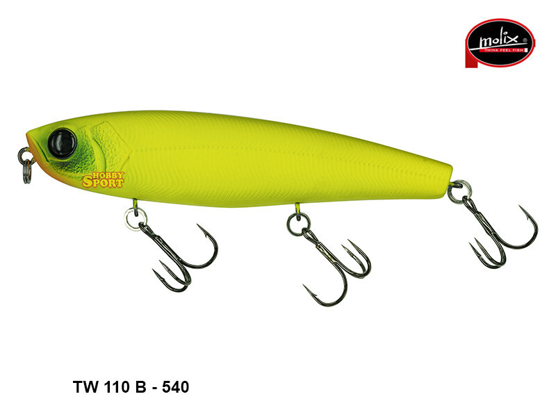 MOLIX  TW 110B TOP WATER WTD  23 GR  col 540 MAT LEMON CHART SPINNING MARE LAGO