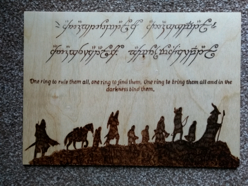 Hand Made Decorative Pyrography Wood Burning Wall Art In Long