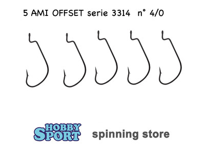 2 CONF. AMI OFFSET WORMS SERIE 3314 SIZE 4/0  PESCA SPINNING BLACK BASS 5 PZ