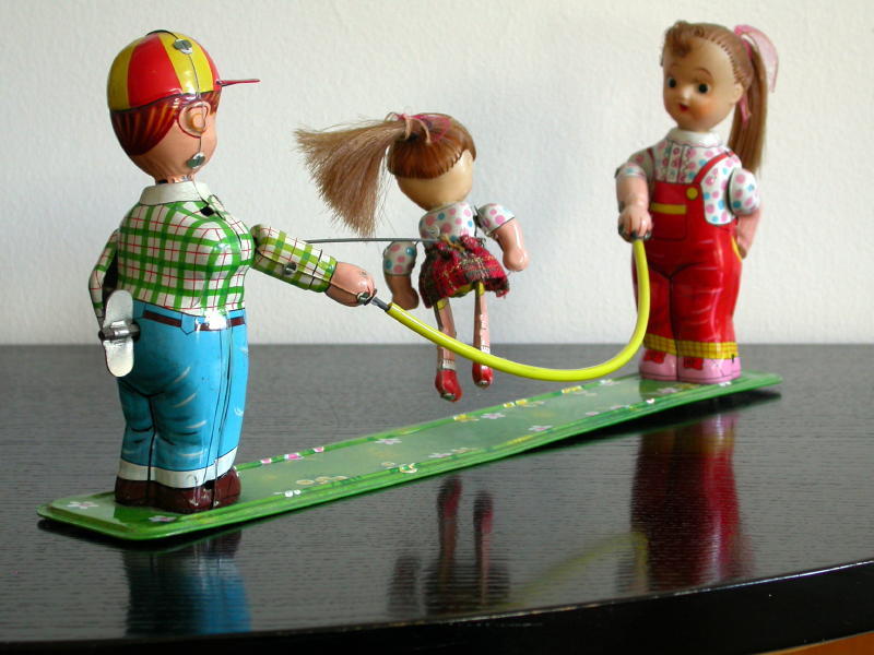 Vintage Wind-up T.P.S. JUMP ROPE TOY ~ Japan