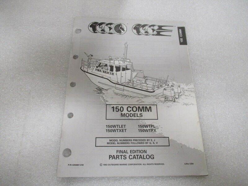 PM68 1994 OMC Outboard 150 COMM Models Final Edition Parts Catalog P/N 435888