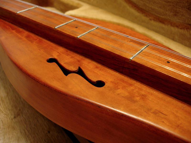 Appalachian Dulcimer Wild Cherry Wood 6 String By Dan Doty + Carry Case