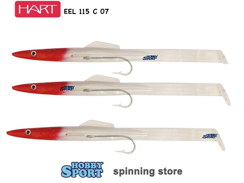 HART EEL 115 COL 07 TESTA ROSSA SILICONICO 11,5CM SPINNING TRAINA MARE SPIGOLA