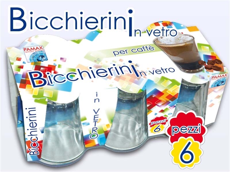 Set 6 Pezzi Bicchieri Bicchierini Conici Per Caffè Liquori Amaro Bar Casa dfh