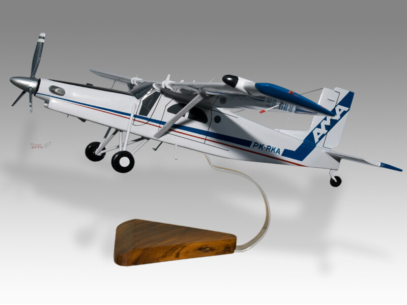 Pilatus PC-6 Porter AMA Solid Kiln Dried Mahogany Wood Handcrafted Display Model