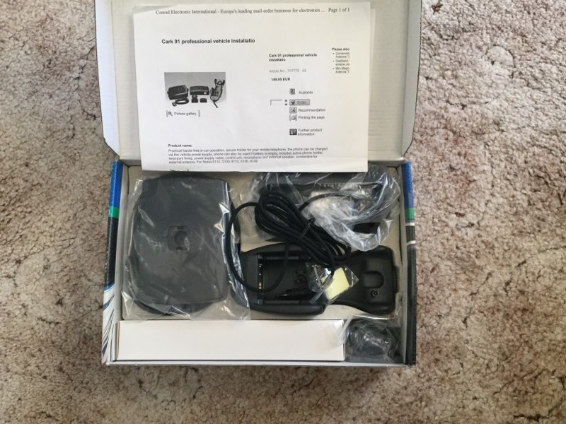 Nokia CARK91 Advanced Handsfree Car Kit, boxed & unused in Milton Keynes, Buckinghamshire