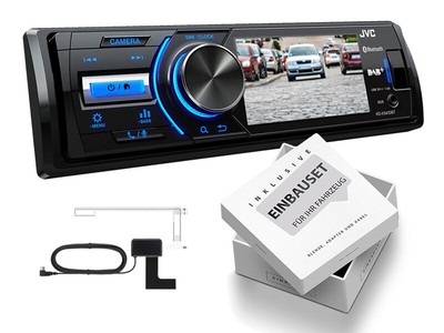 JVC KD-X561DBT DAB mit Display und Antenne für Suzuki Splash 2008-2014 schwarz