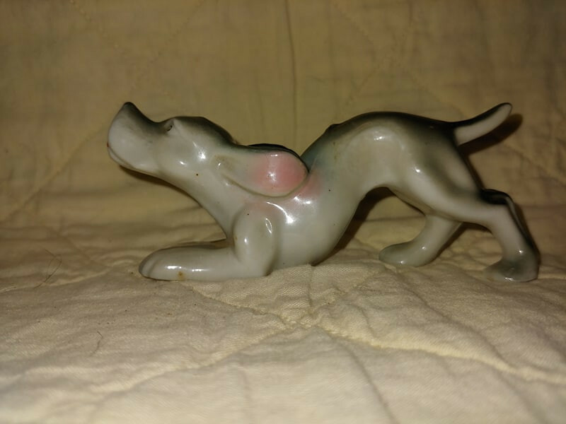 Collectible Antique Ceramic dog statue Beautiful Details!