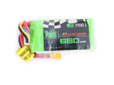 PULSE 650mAh 75C 11.1V 3S LiPo Battery - XT30 Connector