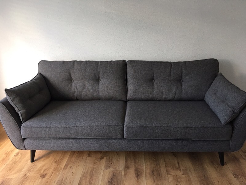 DFS French Connection zincgrey fourseater sofa in Shoeburyness