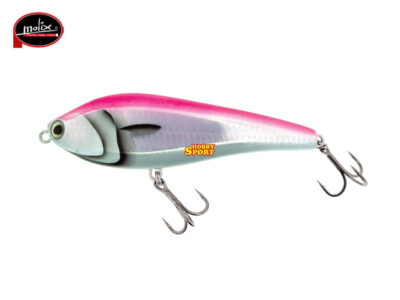 MOLIX JERK 140 col 203 JF WHITE PINK   GR 85 SINKING SALT WATER SPINNING MARE