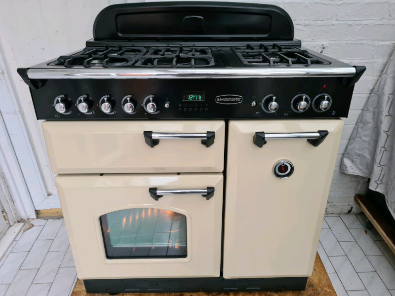 Rangemaster Classic 90 LPG Gas Range Cooker in Champagne Cream 90cm
