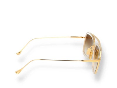 Pre-owned Dita 7806-l-clr-gld-52 Flight.006 Clear Crystal - Yellow Gold W Sunglasses In Brown