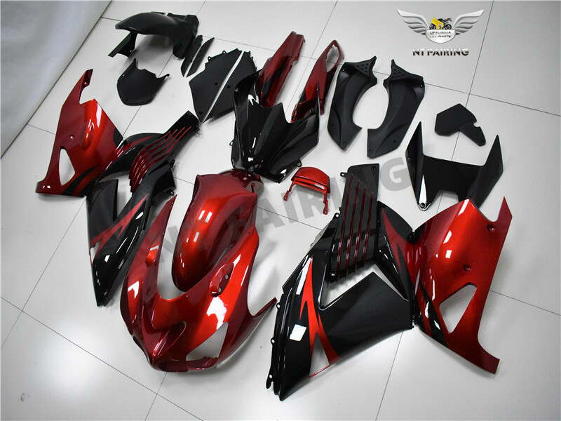 Fit for Kawasaki 2006-2011 ZX-14R Black Red Plastic
