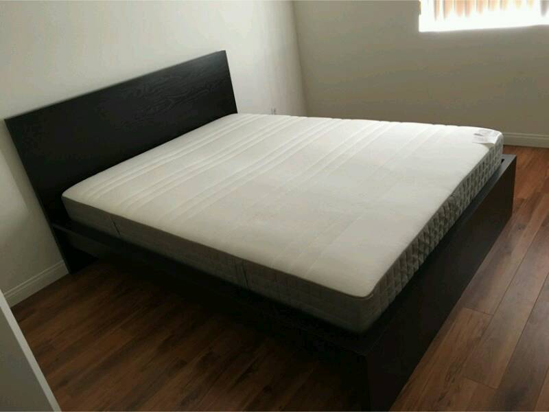 Double Black Brown Malm bed in Bedlington, Northumberland Gumtree