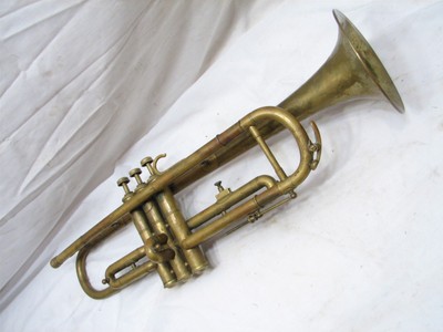 Antique Henry Pourcelle Trumpet w/Case Bruno & Son