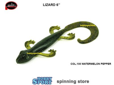MOLIX LIZARD 6" COLORE 108 WATERMELON PEPPER ESCA SILICONICA PER BLACK BASS