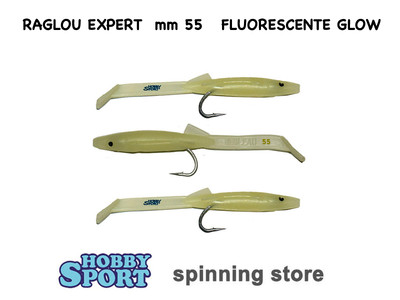 RAGLOU EXPERT 55 MM COL. GLOW FLUORESCENTE CONF. 3 PZ SPINNING TRAINA BARCHINO