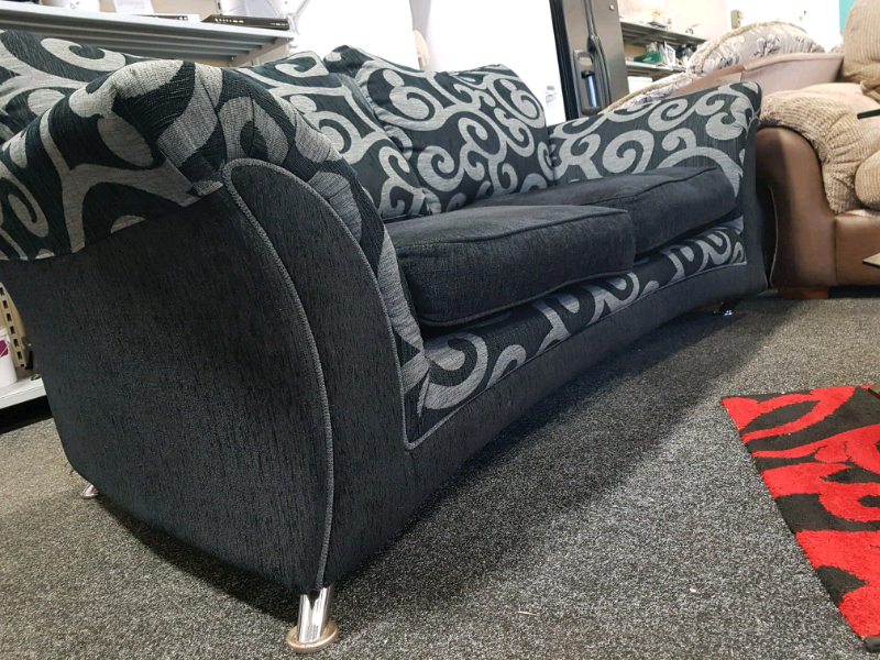 Grey and black DFS fabric 2 seat sofa in Blyth, Northumberland Gumtree