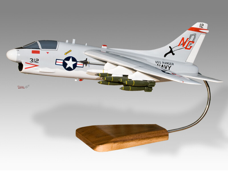 Ling Temco Vought A-7 Corsair II USS Ranger Navy Mahogany Wood Handcrafted Model