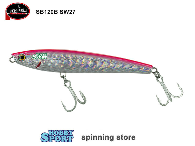 MOLIX  SB 120 B   STICK BAIT 26 GR  col SW27 CRAZY PINK SPINNING MARE