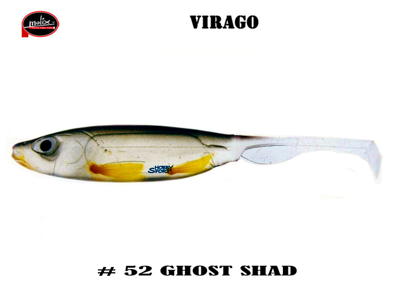 MOLIX VIRAGO 5" COLORE 52 GHOST SHAD SILICONICO SPINNING BLACK BASS LAGO FIUME