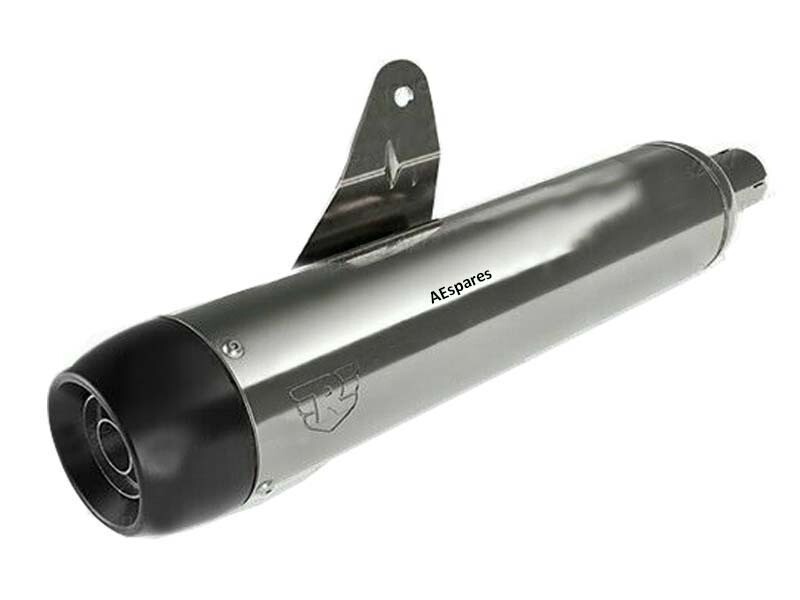 For Royal Enfield Classic 350 Silencer Assembly Silver Tapered End Cap Black  