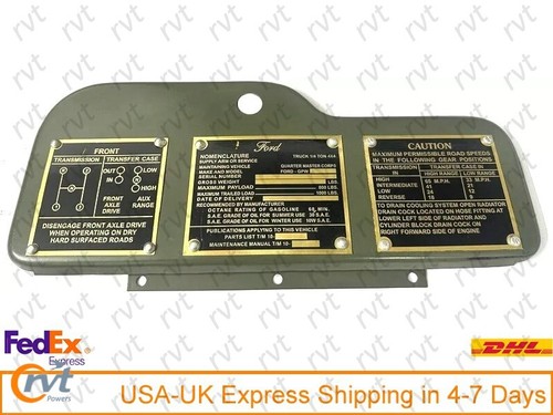 Glove Box Door With Pre Fitted Plates Fits early Fits Ford Jeep MB/GPW -A3434
