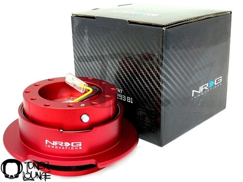 NRG STEERING WHEEL QUICK RELEASE GEN 2.5 RED BODY WITH RED RING SRK-250RD HONDA