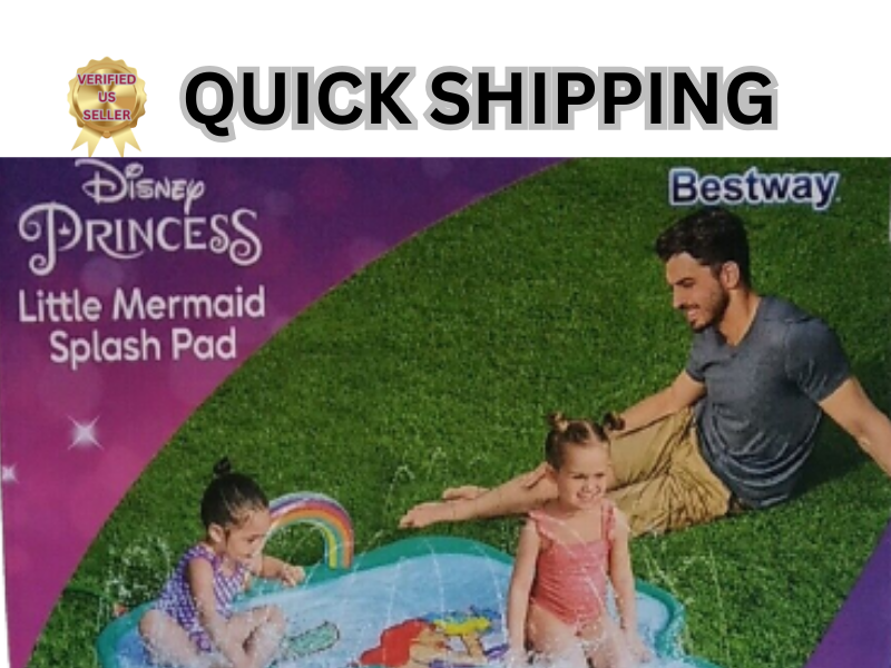 Disney Princess The Little Mermaid Splash Pad Pool Sprinkler 64in X 57in Ages 2+
