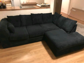 Black cord corner sofa(deliver available 