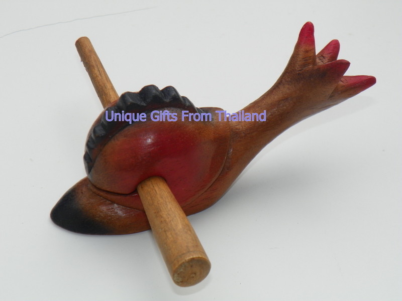 Hand carved wood Croaking snail percussion sound  5