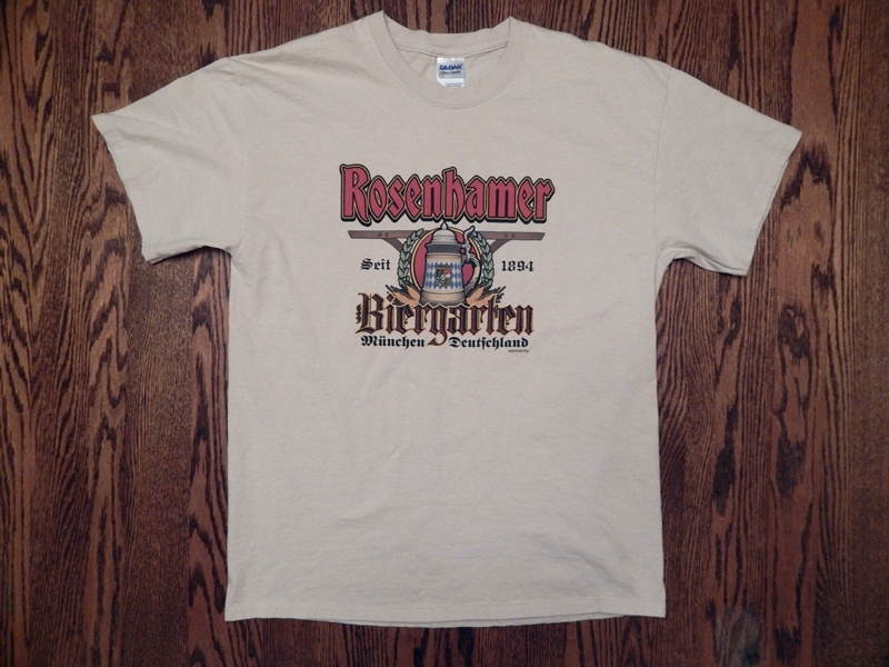 Rare ROSENHAMER (last name) BEER GARDEN SHIRT Large Germany biergarten