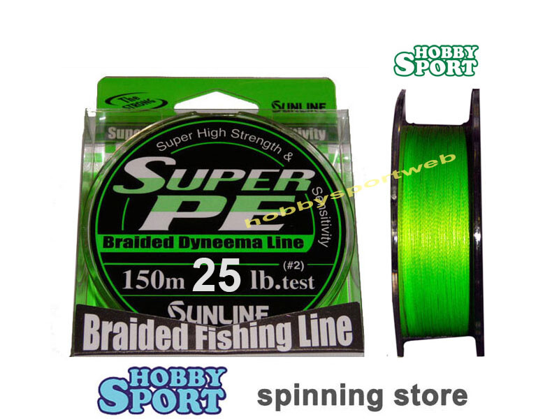 SUNLINE 25 LIBBRE BRAIDED SUPER PE 150 MT TRECCIATO MULTIFIBRA   col. VERDE