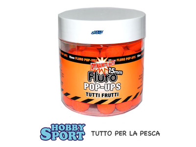 BOILIES POP UP  TUTTI FRUTTI 15 mm DY1613 FLUO DYNAMITE BAITS 100 GR