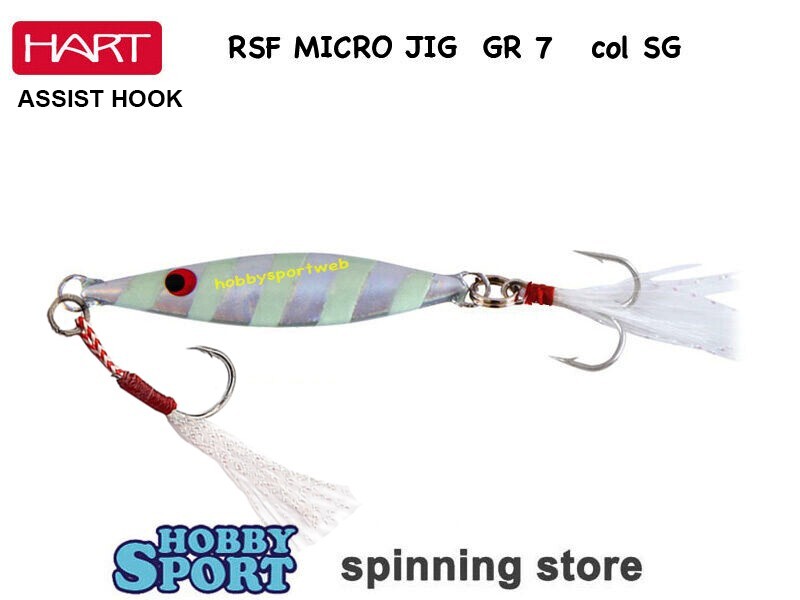 MICRO JIG 7 GR COL SG  SILVER GLOW IHM37SG mm 50 HART ASSIST + ANCORETTA PIUMATA