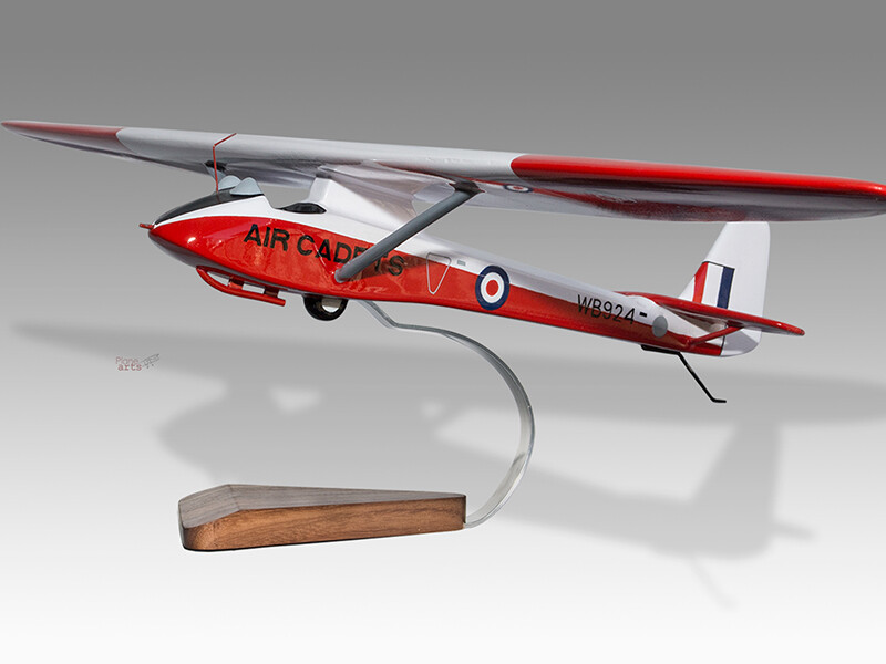 Slingsby T21B WB924 Air Cadets RAF Solid Mahogany Wood Handcrafted Display Model