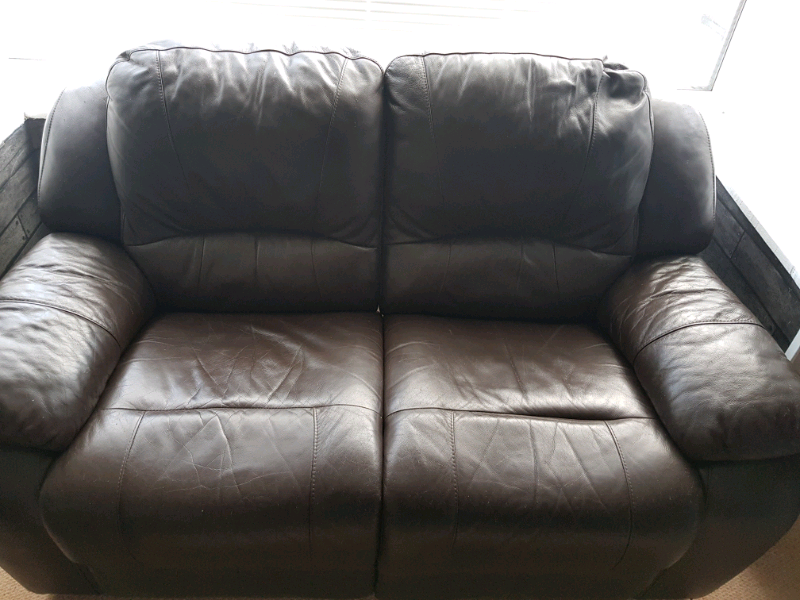 SCS Brown Leather Reclining Sofas in Reddish, Manchester Gumtree