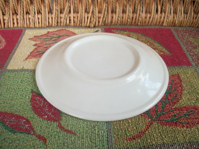 Homer Laughlin Orange Flowers Rust Color Ring Bread Plate USA