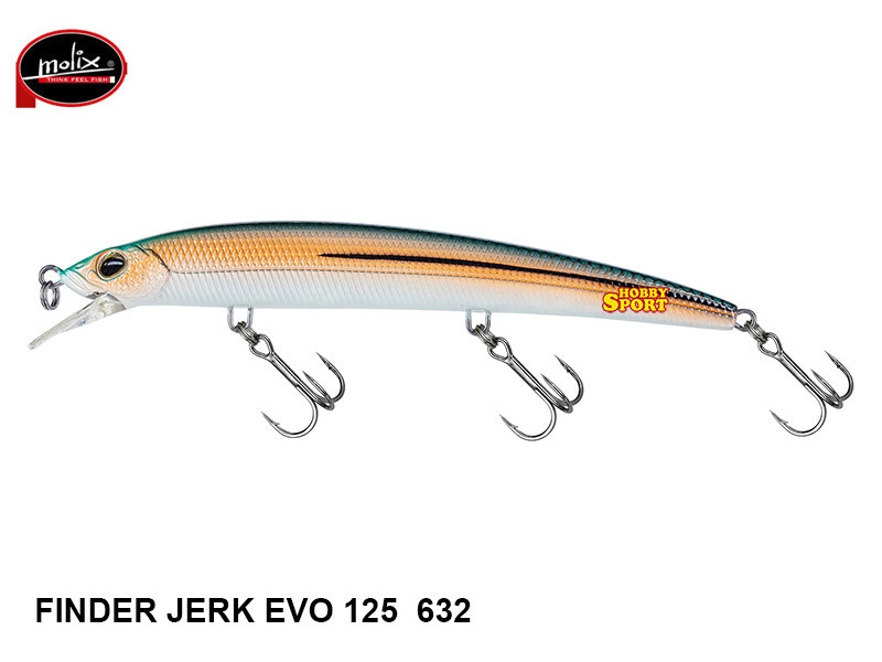 MOLIX FINDER JERK EVO 125F COL 632 SHAMAN ORANGE SPINNING MARE SPIGOLA SERRA